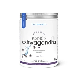 Nutriversum KSM-66 Ashwagandha For Relax 300g Blackcurrant stresszoldó italpor doboz