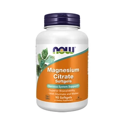 NOW Foods Magnesium Citrate 90 lágykapszula doboz