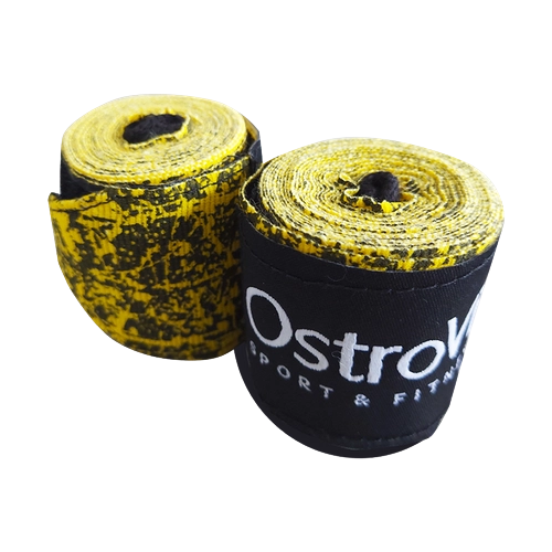 BOXING BANDAGE (5cm x 2,5m) YELLOW/BLACK BOXING BANDAGE (5cm x 2,5m) YELLOW/BLACK