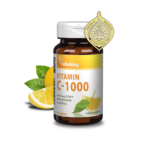 C-1000 VITAMIN BIOFLAVONOIDOKKAL, ACEROLÁVAL ÉS CSIPKEBOGYÓVAL (30 TABLETTA) C-1000 VITAMIN BIOFLAVONOIDOKKAL, ACEROLÁVAL ÉS CSIPKEBOGYÓVAL (30 TABLETTA)