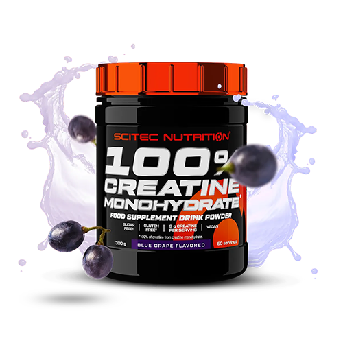 100% CREATINE MONOHYDRATE (300 GR) BLUE GRAPE 100% CREATINE MONOHYDRATE (300 GR) BLUE GRAPE